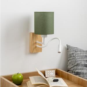 Lampă LED de perete Brilagi NUBILA WOOD 1xE27/25W/230V + LED/3W stejar/verde