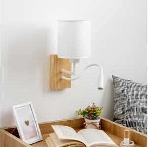 Lampă LED de perete Brilagi NUBILA WOOD 1xE27/25W/230V + LED/3W stejar/alb
