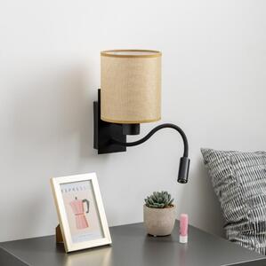 Lampă LED de perete Brilagi NUBILA 1xE27/25W/230V + LED/3W negru/maro deschis