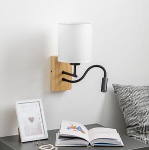 Lampă LED de perete Brilagi NUBILA WOOD 1xE27/25W/230V + LED/3W stejar/alb
