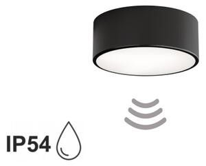 Plafonieră pentru baie CLEO cu senzor, 1xE27/24W/230V, diametru 20 cm, IP54, neagră