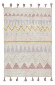 Covor pentru copii roz/crem lavabil/țesut manual din bumbac 140x200 cm Azteca Vintage Nude – Lorena Canals