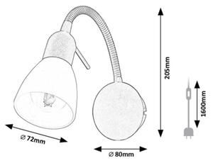 Rabalux 73090 - Aplica de perete SOMA 1xE14/40W/230V