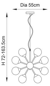 Endon 76499 - Lustru suspendat pe cablu OSCAR 28xG9/18W/230V, auriu