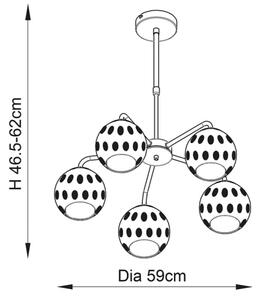 Endon 91969 - Lustră pe tijă DIMPLE 5xE14/25W/230V auriu
