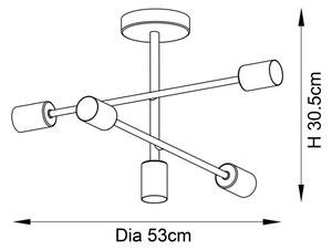 Endon 98786 - Lustru SOHAN pe tijă 5xE27/10W/230V alamă