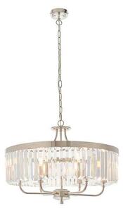 Endon 90263 - Candelabru Chesterfield pe lanț, 6 x E14, 6 W, 230 V, diametru 55 cm, crom lucios