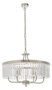 Endon 90263 - Candelabru Chesterfield pe lanț, 6 x E14, 6 W, 230 V, diametru 55 cm, crom lucios