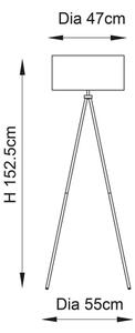 Endon 66987 - Lampă de podea TRI 1xE27/60W/230V, bej