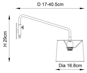 Endon 79500 - Aplică de perete CARLSON 1xE14/40W/230V gri/negru