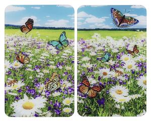 Protecții de aragaz 2 buc. din sticlă temperată 52x30 cm Summer Meadow – Maximex