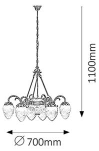 Rabalux 8636 - Lustra cu lant ANNABELLA 6xE14/40W+2xE27/60W