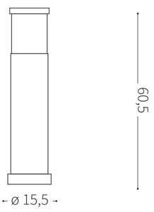 Ideal Lux TRONCO - lampă de exterior 1xE27/42W/230V 60 cm IP65 antracit