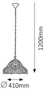 Lustră cu abajur din sticlă vitrată Tiffany MARVEL 2xE27/60W/230V Rabalux 8086