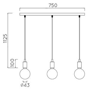 Lucide 08408/03/30 - Lustră suspendată FIX MULTIPLE pe cablu, 3xE27/60W/230V