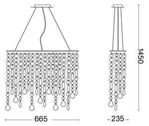 Ideal lux - Lampa suspendata de cristal 5xE14/40W/230V