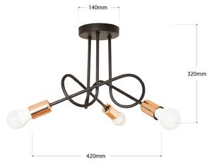 Lustră aplicată LED OXFORD 3x E27/15W/230V neagră