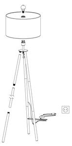 Eglo 49156 - Lampadar BIDFORD 1xE27/60W/230V