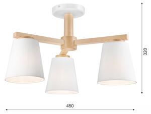 Lustr ELLIE 3xE27/60W/230V alb, montaj plafon