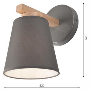 Aplica de perete ELLIE 1xE27/60W/230V gri