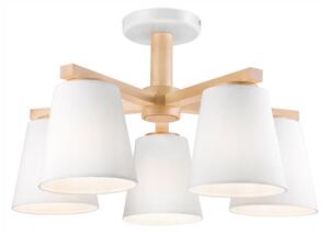 Lustr ELLIE 5xE27/60W/230V alb/buc montat pe tavan