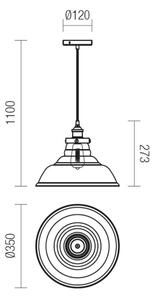 Redo 01-1003 - Lustră pe cablu SAVILLE 1xE27/42W/230V