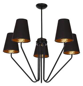 Lustră pe tijă VICTORIA 5xE27/60W/230V negru