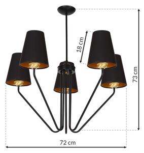 Lustră pe tijă VICTORIA 5xE27/60W/230V negru
