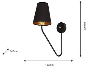 Aplică perete VICTORIA 1xE27/60W/230V negru