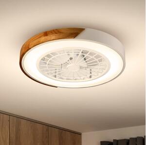 Brilagi-LED Lampă dimabilă cu ventilator, LED/30W/230V, 3000-6500K, alb/stejar + telecomandă
