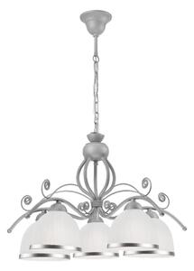 Candelabru cu lanț RETRO II, 5xE27/60W/230V, argintiu