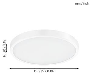 Eglo 98292 - Plafonieră LED dimabilă FUEVA-A, 14 W, 230 V + telecomandă