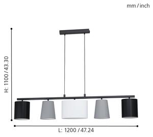 Eglo 98588 - Lustră pe cablu ALMEIDA 5xE14/25W/230V