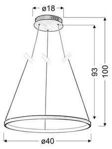 Lustră LED pe cablu LUNE LED/25W/230V