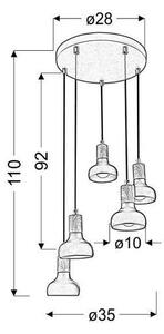 Lustră pe cablu PUERTO 5xE14/40W/230V