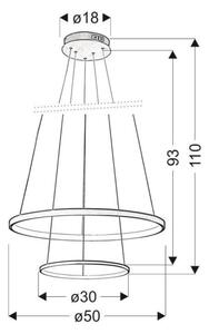Lustră LED pe cablu LUNE LED/40W/230V