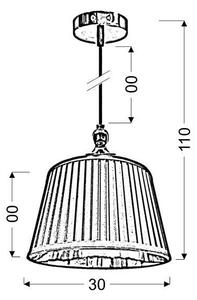 Lustră pe cablu AMORE 1xE27/60W/230V negru