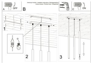 Lustră pe cablu PASTELO 3xG9/12W/230V alb