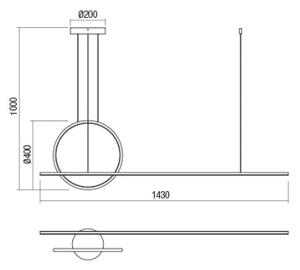 Lustră LED dimabilă pe cablu Redo 01-1735 GIOTTO LED/46W/230V negru