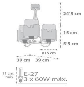 Dalber 61687 - Lustră copii BABY TRAVEL 3xE27/60W/230V