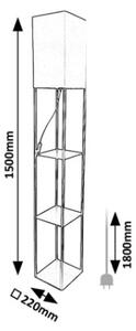 Brilagi - Lampă de podea cu polițe GRADUS 1xE27/40W/230V 150 cm gri/bej