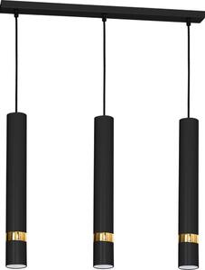 Lustră suspendată pe cablu JOKER, 3x GU10, 25 W, 230 V, negru/auriu