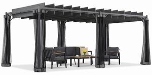 Antracit Malaga 3x6m patio pergola cu plasă de țânțari Garden Point