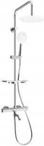 Mexen - Set de duș KT67 cu robinet termostatic Kai, alb-crom, 779006793-00