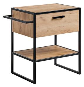 Mască cu blat pentru chiuveta de la baie Brooklin, stejar artizanal auriu/negru (70 cm)