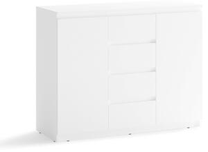 Comodă Cirdelu 105Alb, Cu sertare și uși, 9x11x4cm