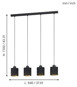 Eglo 99275 - Lustră pe cablu ESTEPERRA 4xE27/28W/230V