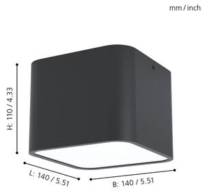 Eglo 99283 - Plafonieră GRIMASOLA 1xE27/28W/230V