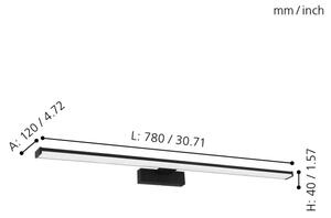 Eglo 98677 - LED iluminat baie PANDELLA 1 LED/14W/230V IP44