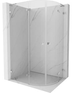 Mexen Lunar, colț de duș semicircular L basculant spre stânga 100 x 80 cm, sticlă transparentă de 8 mm, profil cromat, 833L-100L-080P-01-00